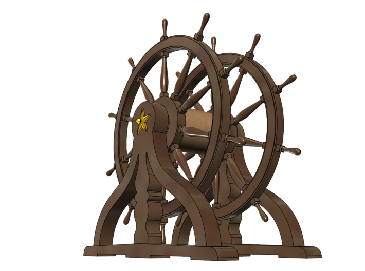 1/96 Ship's Wheel (Helm) for USS Constitution 3d printed Painting suggestion.