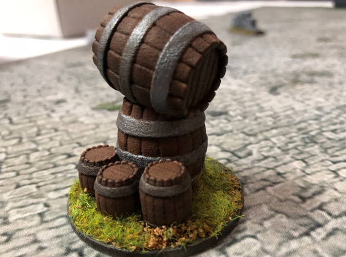 Barrel Goal Marker 3d printed Fully Painted and based