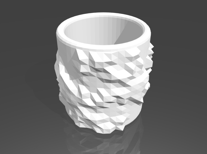 Triangle Surface Cup - Julia Set 0 (Small Size) 3d printed