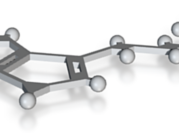 DMT molecule pendant 3d printed Silver pendant