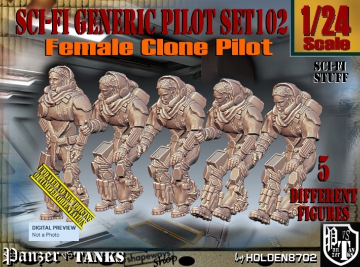 1/24 Sci-Fi Generic Female Pilot Set102 3d printed