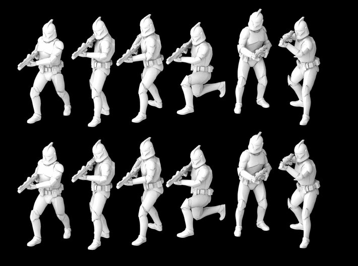 (1/47) 12x Clone Trooper Phase 1 3d printed