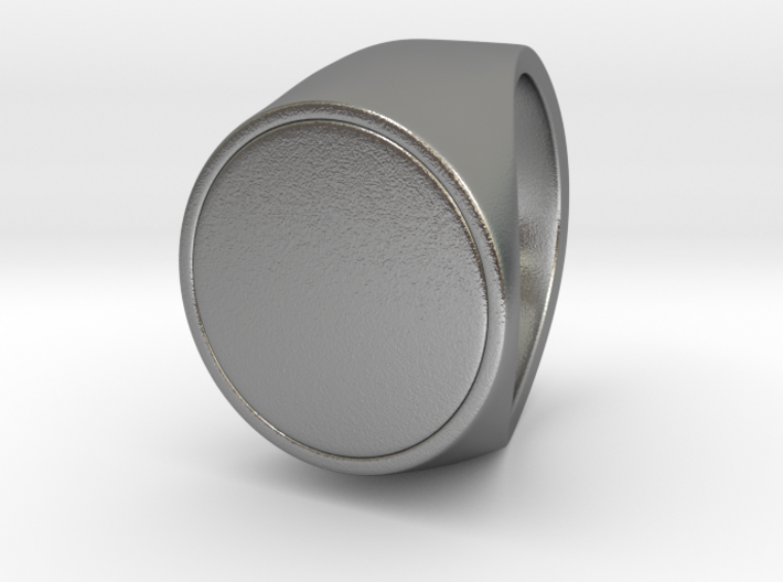 Signe - Unique US 8 Small Band Signet Ring 3d printed