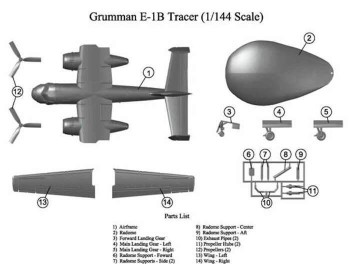 Grumman-E-1B-144Scale-03-FwdGear 3d printed 
