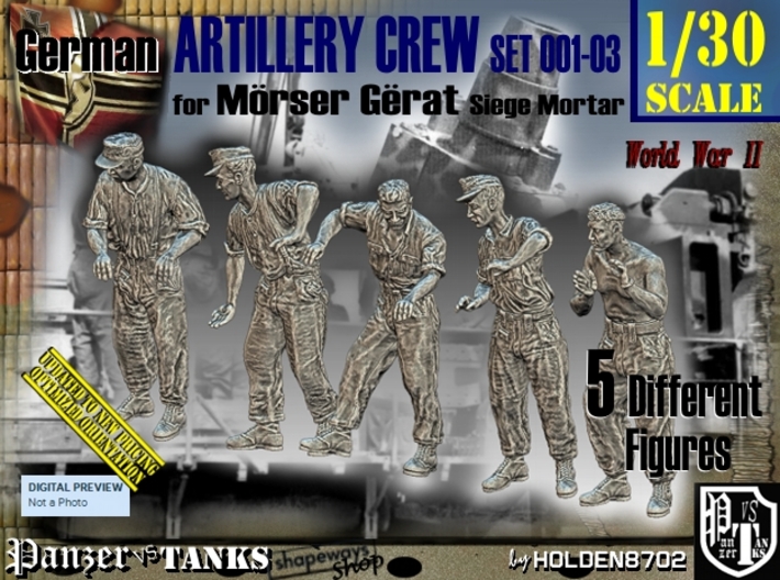 1/30 German Artillery Crew Set001-03 3d printed