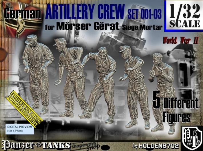 1/32 German Artillery Crew Set001-03 3d printed