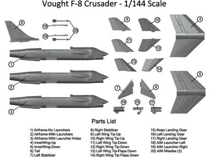 F8-144scale-03-Airframe-WithLauncherHoles 3d printed 