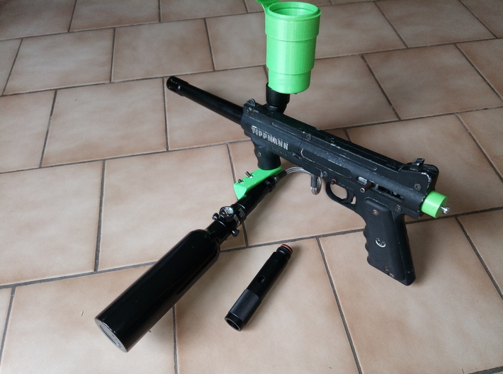 put bottle in front for tippmann 98 3d printed 