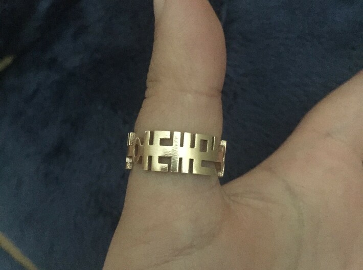 Taemin Ring 3d printed Size 8 in Natural Bronze