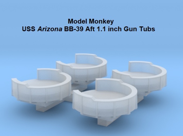 1/700 USS Arizona BB-39 Aft 1.1 inch Gun Tubs 3d printed