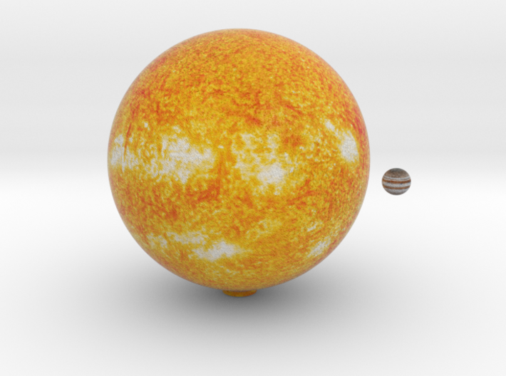The Sun &amp; Jupiter to scale 3d printed
