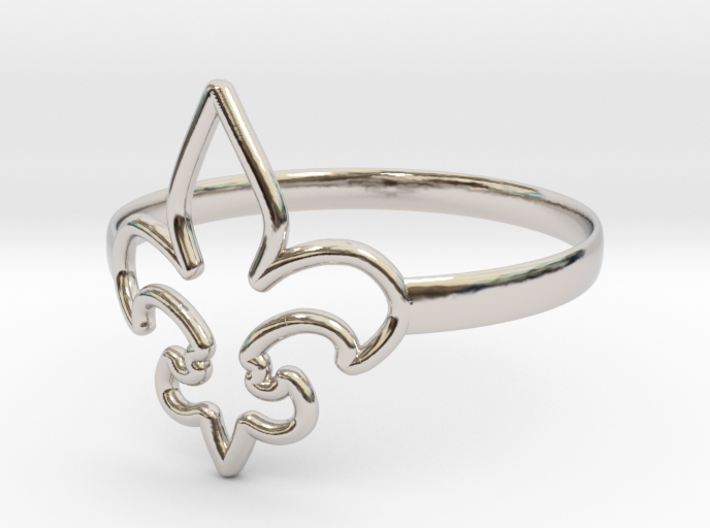 Fleur de Lille (Fleur-de-lis) Ring (variant 1) 3d printed
