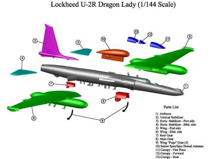 U-2R-144scale-05-Wing-Stbd 3d printed 