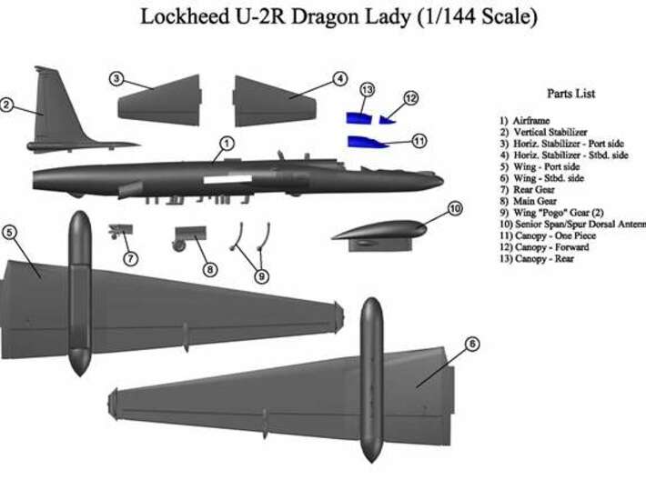 U-2R-144scale-10-SeniorSpan-Spur 3d printed 