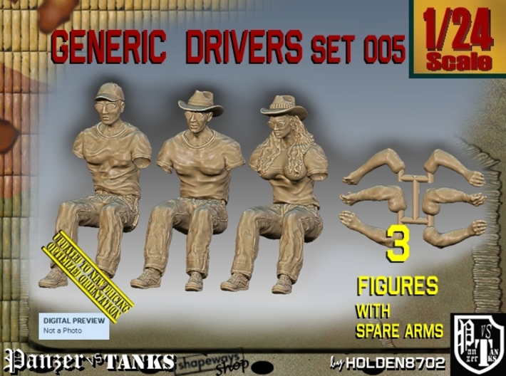 1/24 Generic Drivers Set005 3d printed