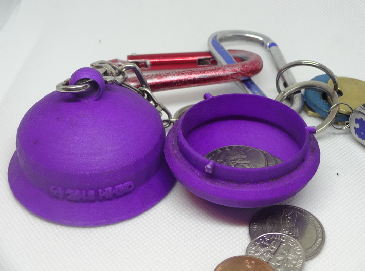 Secure-N-Easy Keychain Storage Capsule 3d printed 
