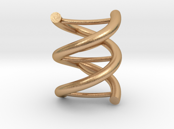 Nuclear DNA pendant necklace 3d printed natural bronze pendant necklace