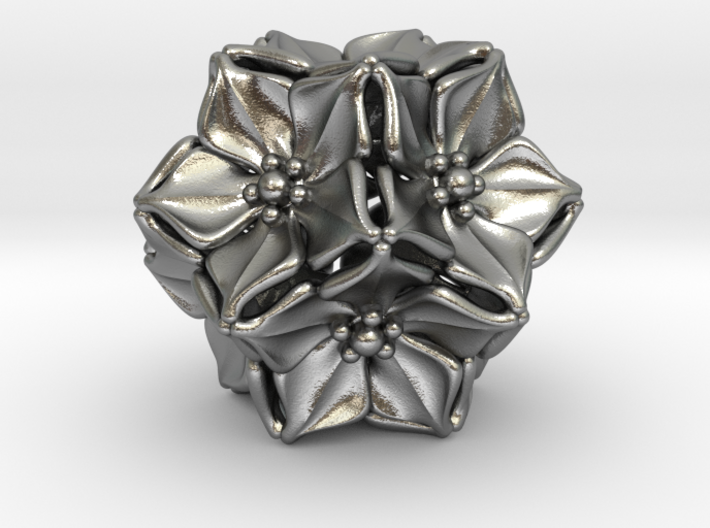 Floral Bead/Charm - Dodecahedron 3d printed