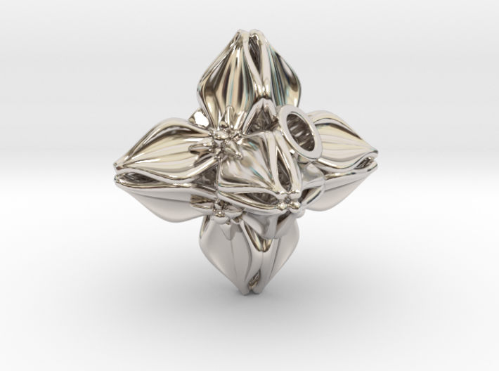 Floral Bead/Charm - Octahedron 3d printed