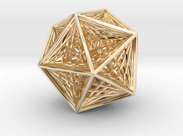 Icosahedron collapsing axis 3d printed