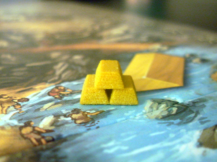 Gold Bars For Stone Age, Set of 10 3d printed Gold in the river?  Yes please.