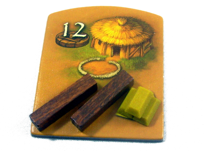 Gold Bars For Stone Age, Set of 10 3d printed Gold for sizing on a building card.