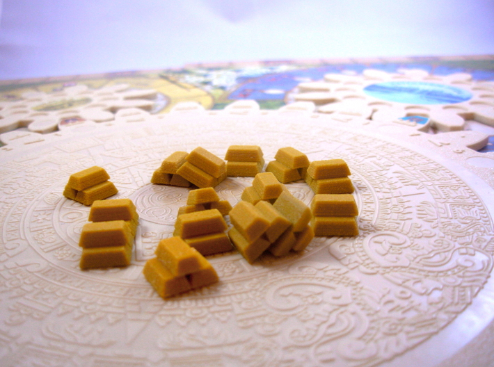 Gold Replacements for Tzolk'in, Set of 30 3d printed Collecting gold on the wheels of time.