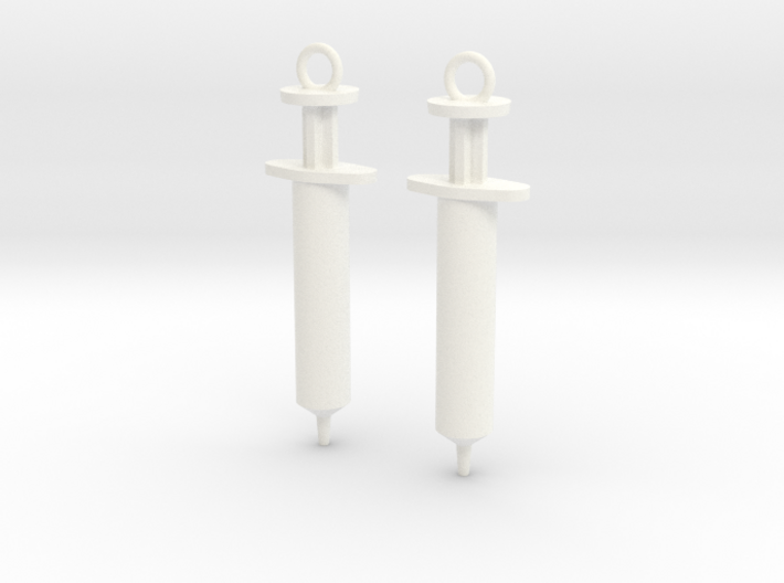 Syringe Earrings 2pc 3d printed 