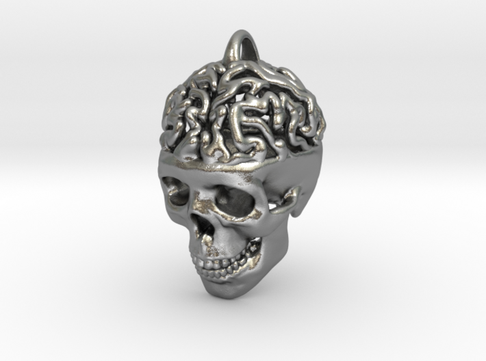 Brain Skull Pendant 3d printed