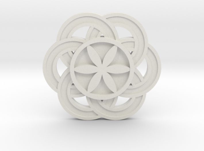 Crop circle Pendant 3 Flower of life colored 3d printed