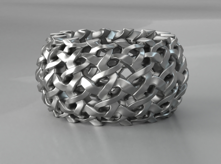 Endless Interlaced 3D printed Silver Ring / all si 3d printed 