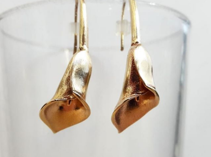 Calla lily earrings 3d printed 