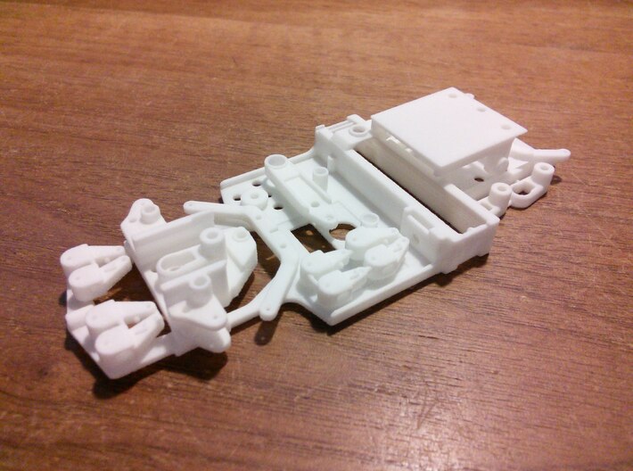 CK8 Chassis Kit for 1/32 Scale 2.4ghz RC Mag Steer 3d printed As received from Shapeways.