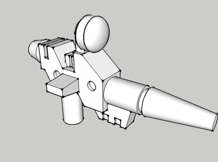 Sweeper Pistol (3mm Handle) 3d printed 
