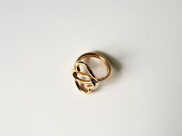Knotted Hearts Ring 3d printed 