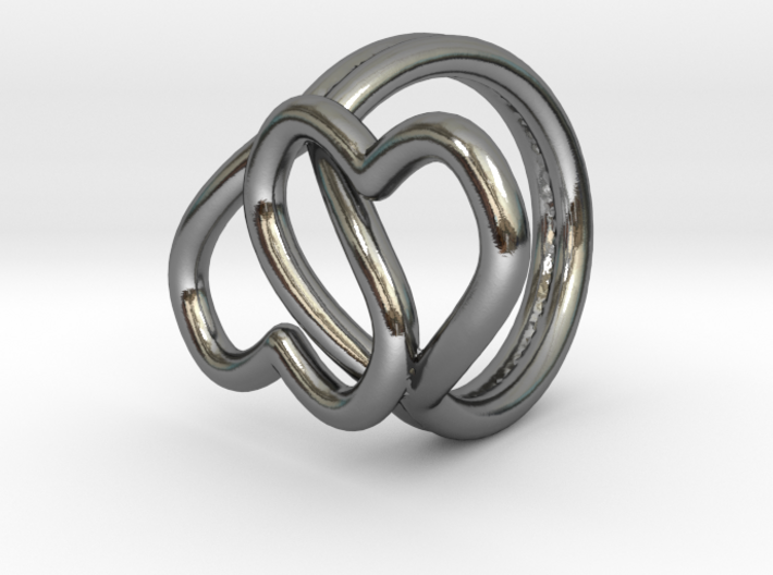 Knotted Hearts Ring 3d printed