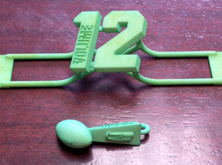 12th Man license plate add on 3d printed Shown with Lombardi key fob