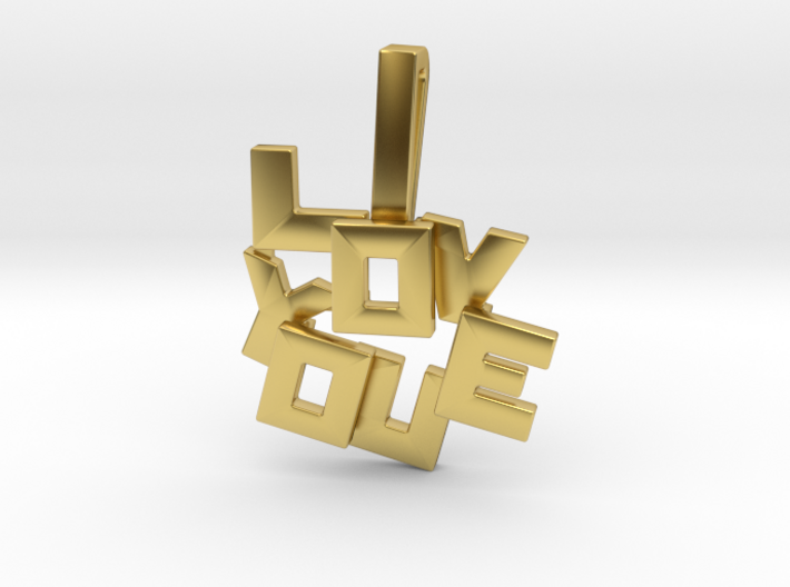 &quot;I LOVE YOU&quot; Pendant 3d printed