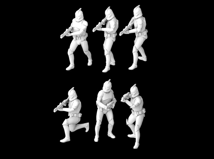 (1/47) 6x Clone Trooper Phase 1 3d printed