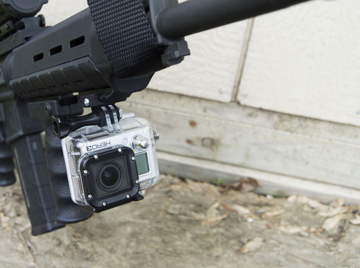 Compact Picatinny Rail Mount for Go Pro 3d printed 