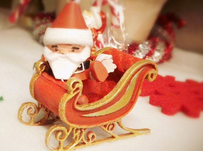 sleigh Santa Claus 3d printed 