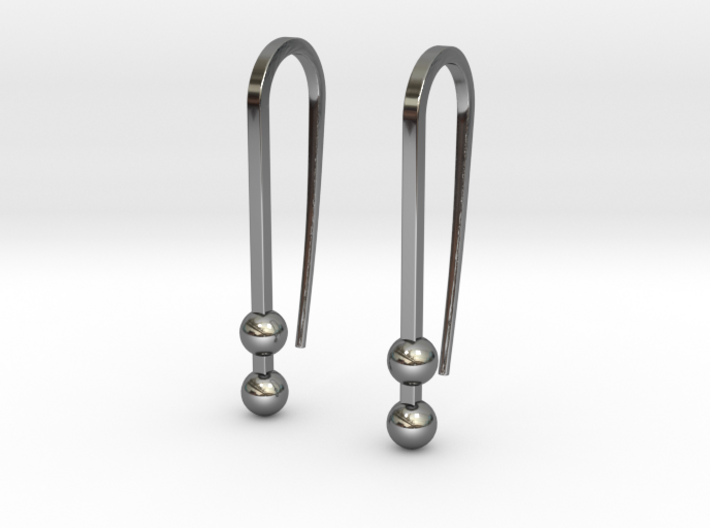 Long earrings with small balls 3d printed