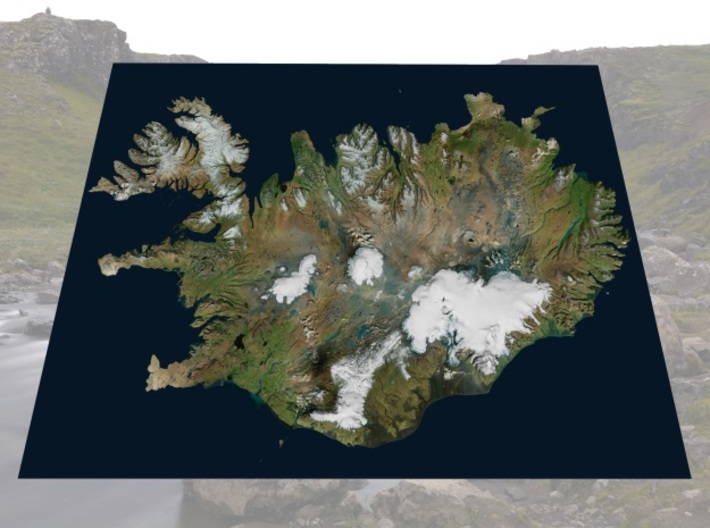 Iceland Map, 8.5&quot;x11&quot;: Color 3d printed
