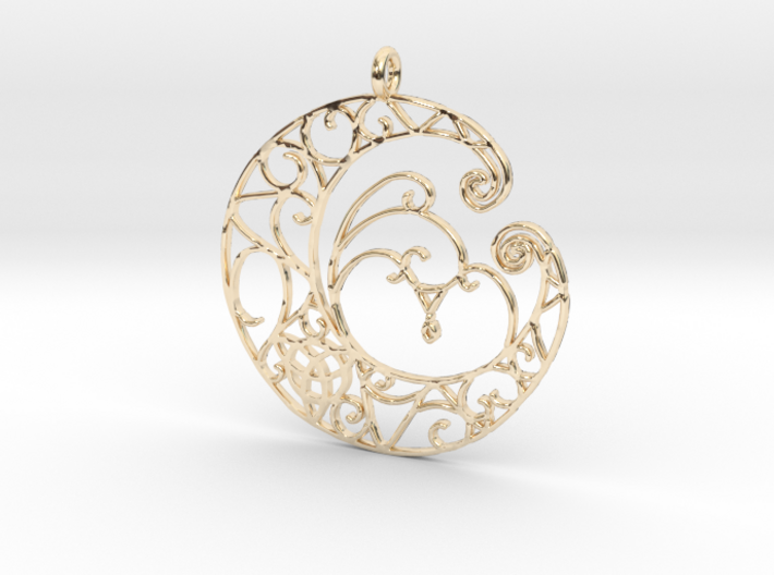 Celtic Wiccan Moon Pendant  3d printed