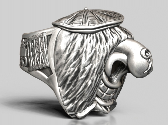 Famous Waggis Ring / 22mm 3d printed Antique Silver