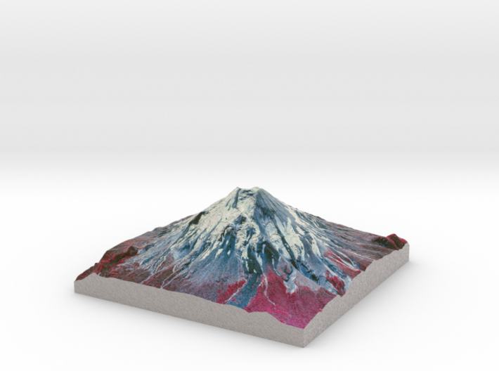 Mount St. Helens (Pre-1980) False Color: 6"x6" 3d printed 