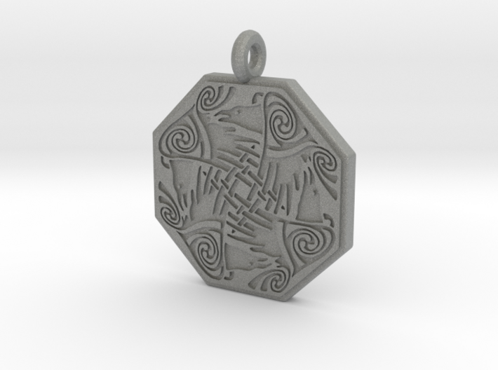 Nehalennia Celtic Octagon Raven Pendant 3d printed