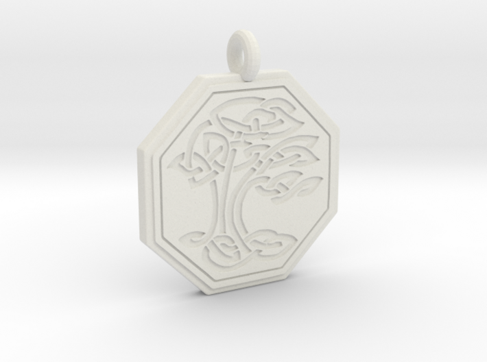 Sacred Tree of Life Octagon Pendant 3d printed