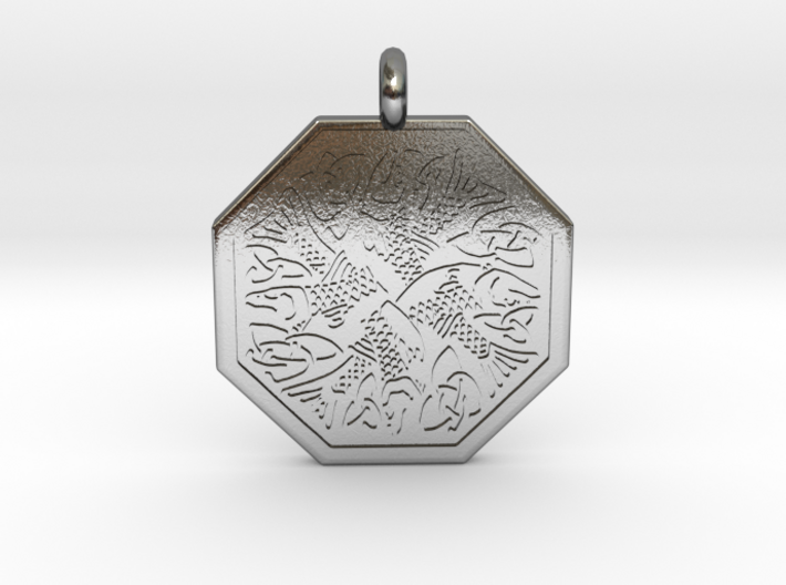Fish Celtic Octagonal Pendant 3d printed