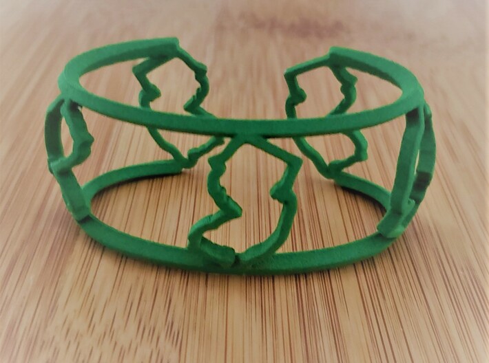 New Jersey Bracelet 3d printed Shown here in green processed versatile plastic